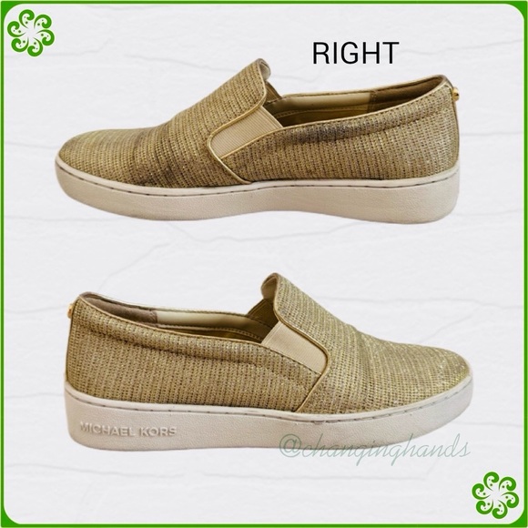 Michael Kors Keaton Slip-On Gold Sneakers - Picture 12 of 13